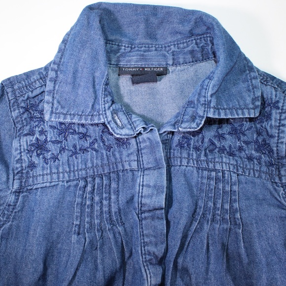 TOMMY HILFIGER Denim Embroidered Tunic Top 24m - Picture 4 of 6